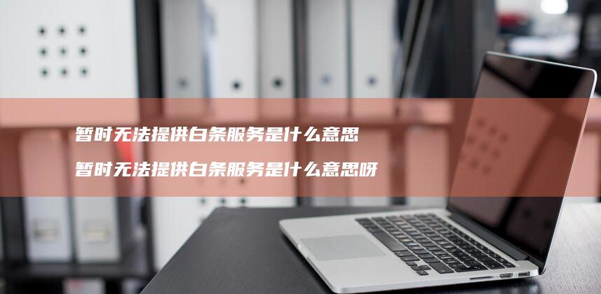暂时无法提供白条服务是什么意思 暂时无法提供白条服务是什么意思呀