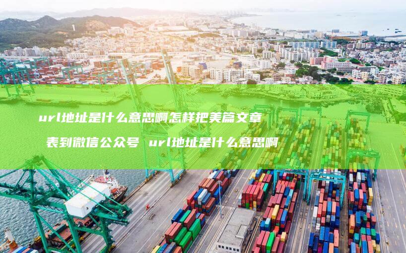 url地址是什么意思啊怎样把美篇文章发表到微信公众号 url地址是什么意思啊