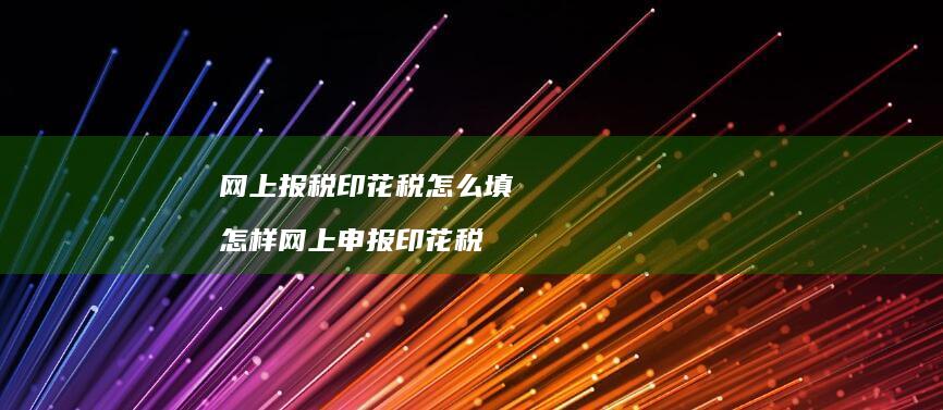 网上报税印花税怎么填怎样网上申报印花税