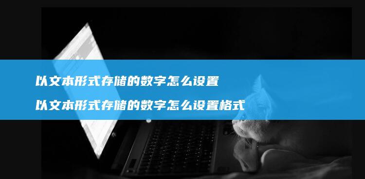 以文本形式存储的数字怎么设置 以文本形式存储的数字怎么设置格式