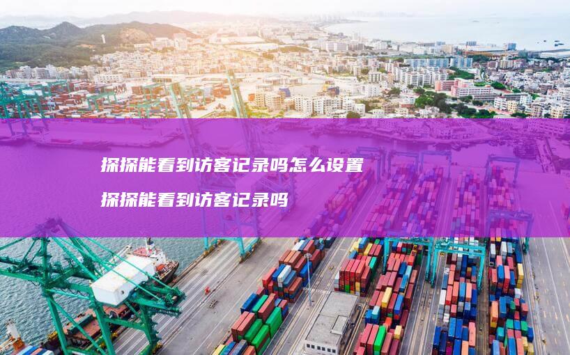 探探能看到访客记录吗怎么设置探探能看到访客记
