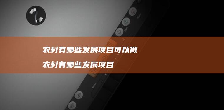 农村有哪些发展项目可以做 农村有哪些发展项目