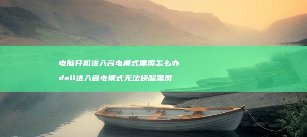 电脑开机进入省电模式黑屏怎么办dell进入省