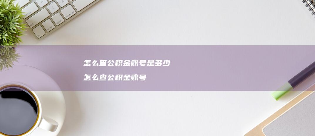 怎么查公积金账号是多少怎么查公积金账号