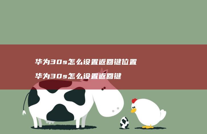 华为30s怎么设置返回键位置 华为30s怎么设置返回键