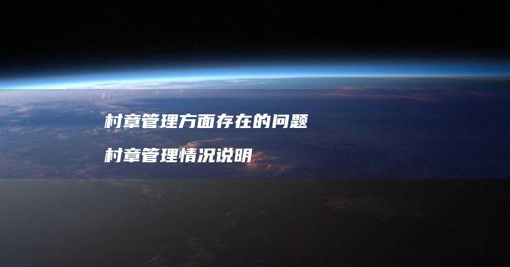 村章管理方面存在的问题 村章管理情况说明