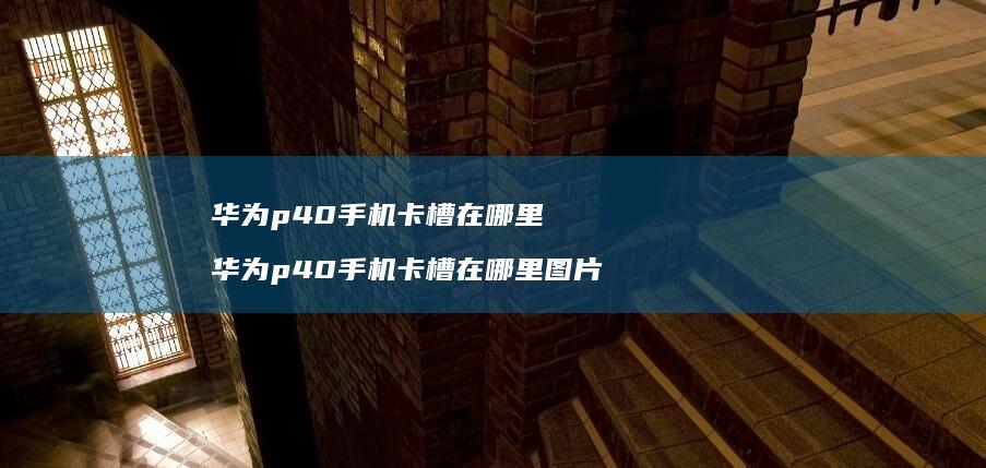 华为p40手机卡槽在哪里 华为p40手机卡槽在哪里图片