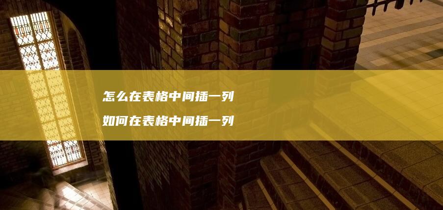 怎么在表格中间插一列 如何在表格中间插一列