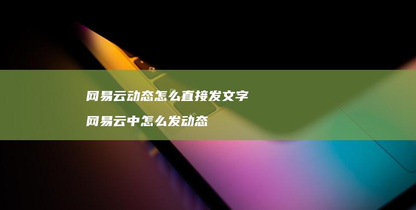 网易云动态怎么直接发文字 网易云中怎么发动态