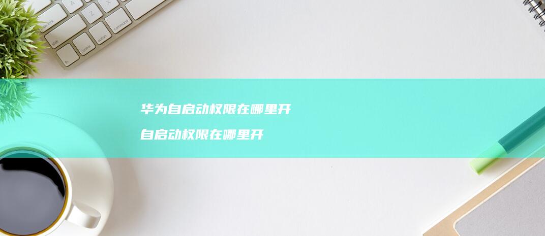 华为自启动权限在哪里开自启动权限在哪里开