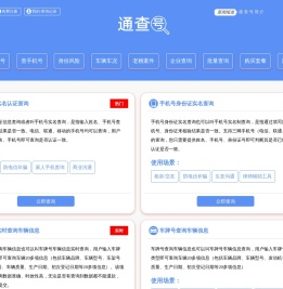 通查号 - 手机号实名查询、车牌号车主实名查询、身份号实名查询
